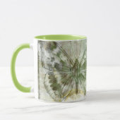 鉄工ゲート付き緑の蝶インセット マグカップ (左)