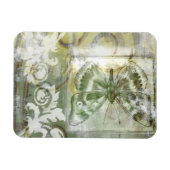 鉄工ゲート付き緑の蝶インセット マグネット (横)