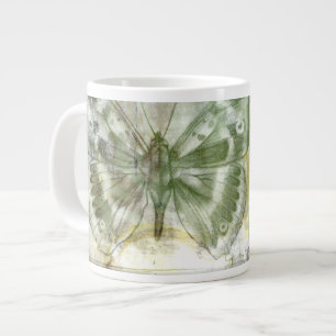鉄工門付き緑の蝶形植物 ジャンボコーヒーマグカップ