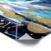 鉄月の牛のマンダラ|牛の恋人のための贈り物 ポスター (角)