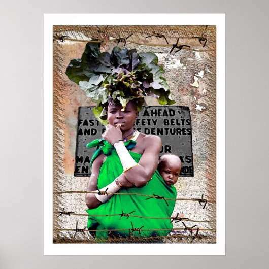 鉄条網のフェンスの後ろの生活 ポスター (正面)