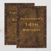 鉄枠効果少年誕生日両面 招待状 (正面/裏面)