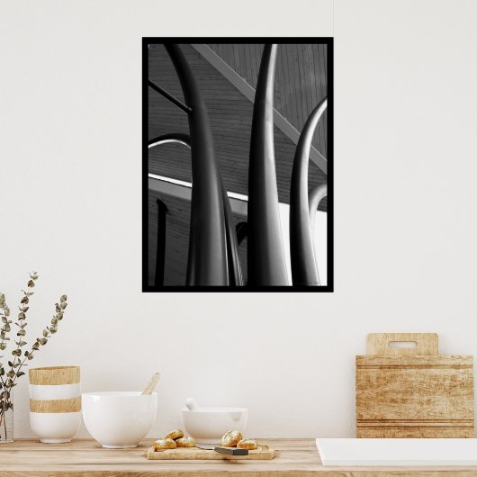 鉄柱ポスター(BW) ポスター (キッチン)