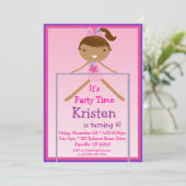 鉄棒の体育専門家の誕生日のパーティの招待状 招待状 (スタンド正面)