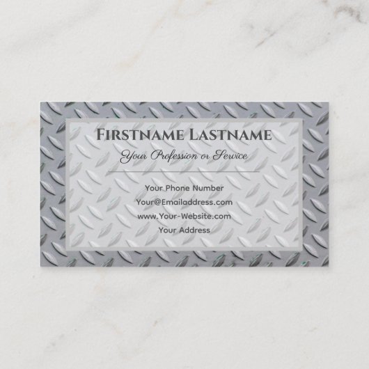鉄無地の形金属ダイヤモンドプレート模様 名刺 (裏面)