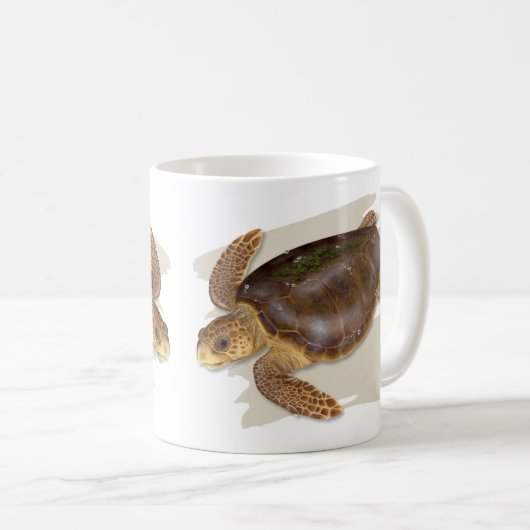 鉄球棒のウミガメのマグ コーヒーマグカップ (正面右)