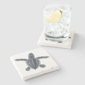 鉄球棒のウミガメの石のコースター ストーンコースター (横)