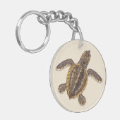 鉄球棒のウミガメのHatchling Keychain キーホルダー (正面左)