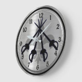 鉄砲剣銀製丸時計 ラージ壁時計 (傾斜)