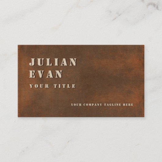 鉄素朴型はっきりしたステンシ男らしル金属 名刺 (正面)