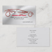 鉄製の外観、カーセールスの赤いスポーツ·オート 名刺 (正面/裏面)