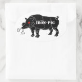 鉄豚 楕円形シール (バッグ)