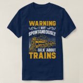 鉄道おもしろいのグラフィックと鉄道愛好家を列車 Tシャツ (デザイン正面)