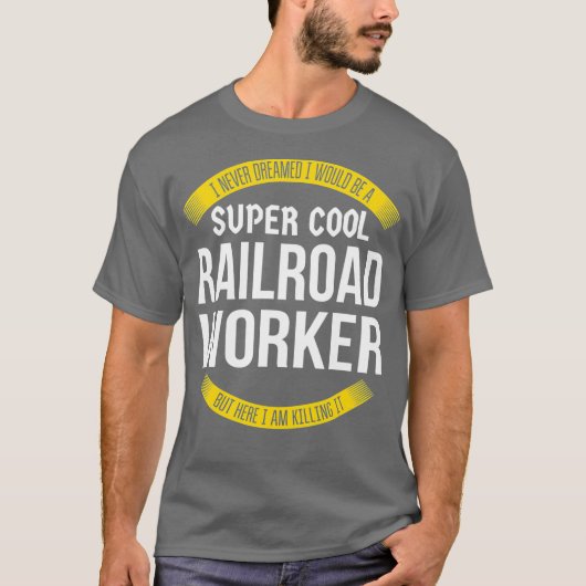 鉄道おもしろい労働者Tシャツギフト感謝 Tシャツ (正面)