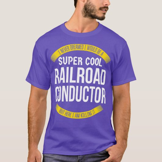 鉄道おもしろい指揮者Tシャツの贈り物 Tシャツ (正面)
