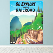 鉄道で冒険しよう キャンバスプリント (インサイチュ (ウッドフロア))