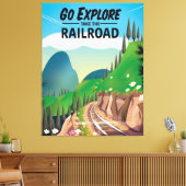 鉄道で冒険しよう キャンバスプリント (インサイチュ (リビング))