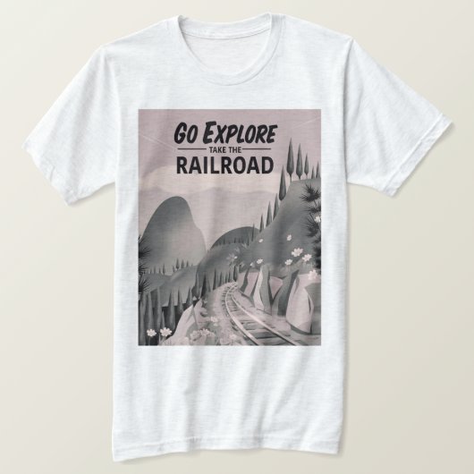 鉄道で探検に行こう Tシャツ (デザイン正面)