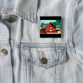 鉄道で赤い倉庫が流れた 缶バッジ (インサイチュ)