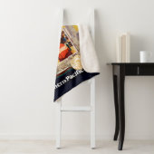 鉄道と海による日没ルートの旅行ポスター シェルパブランケット (インサイチュ)