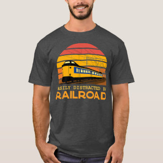 鉄道に容易に気を取られる Tシャツ