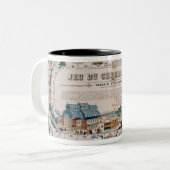 鉄道のゲームのための板、1850年 ツートーンマグカップ (正面左)
