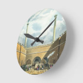 鉄道の入口はリバプールのエッジヒルにある ラウンド壁時計 (傾斜)