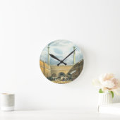 鉄道の入口はリバプールのエッジヒルにある ラウンド壁時計 (ホーム)