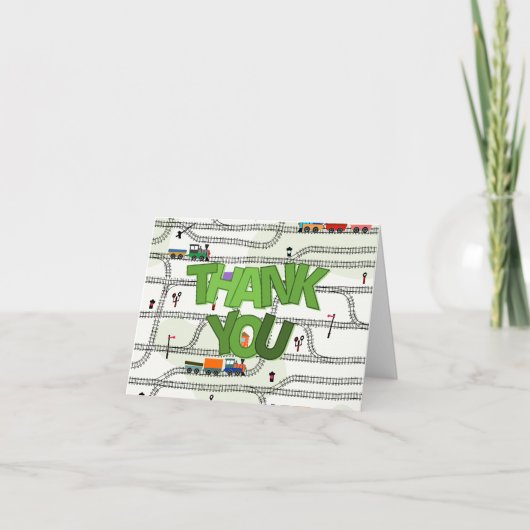 鉄道の子供たち 電車と線路 サンキューカード (正面)