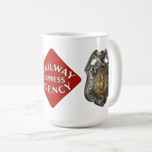 鉄道の明白な警察は記章を付けます コーヒーマグカップ (正面右)