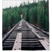 鉄道の線路が間近に シャワーカーテン (正面)