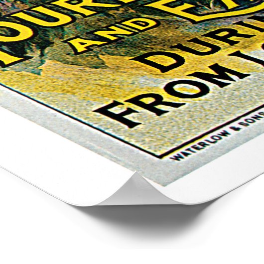 鉄道の美しいウェールズイングランドのヴィンテージ旅行 ポスター (角)