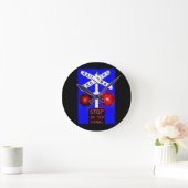 鉄道の踏切の時計 ラウンド壁時計 (ホーム)