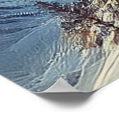 鉄道の雪山の蒸気列車 ポスター (角)