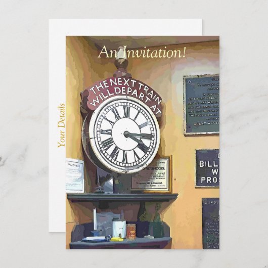鉄道の駅 招待状 (正面/裏面)