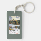 鉄道のWindsorの城のテムズイギリスのポスター キーホルダー (裏面)