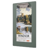 鉄道のWindsorの城のテムズイギリスのポスター クリップボード (左)