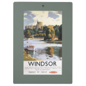 鉄道のWindsorの城のテムズイギリスのポスター クリップボード (裏面)