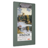 鉄道のWindsorの城のテムズイギリスのポスター クリップボード (右)