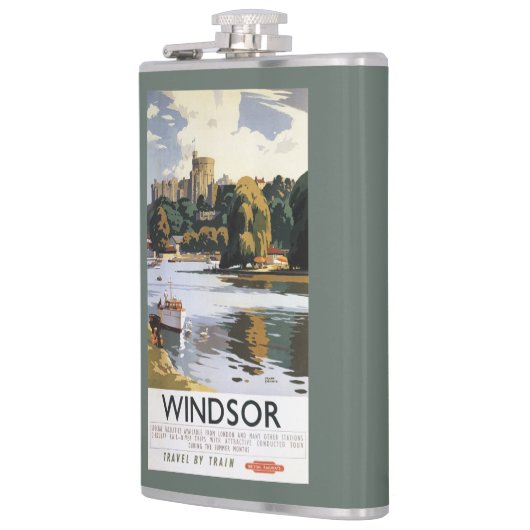 鉄道のWindsorの城のテムズイギリスのポスター フラスク (左)