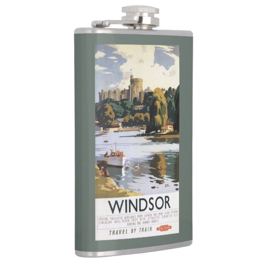 鉄道のWindsorの城のテムズイギリスのポスター フラスク (右)
