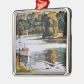 鉄道のWindsorの城のテムズイギリスのポスター メタルオーナメント (左)