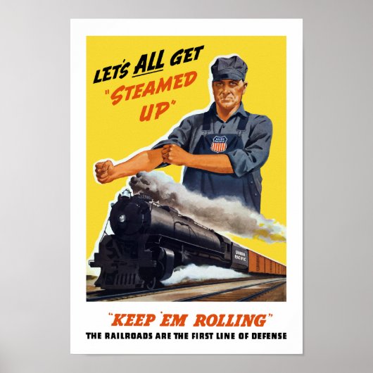 鉄道は防衛の第一線である – -第2次世界大戦 ポスター (正面)