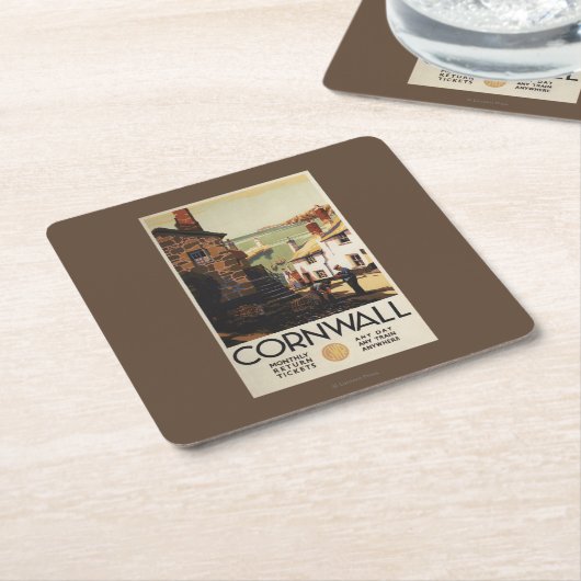 鉄道を働かせている2人との通り場面 スクエアペーパーコースター (アングル)