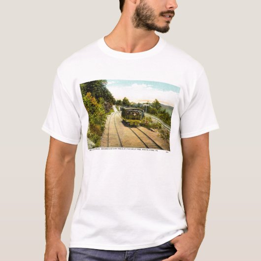鉄道を、Mauchの固まりPAの1925年のヴィンテージ転換して下さい Tシャツ (正面)