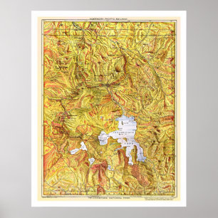 鉄道イエローストーンの地図1903 ポスター