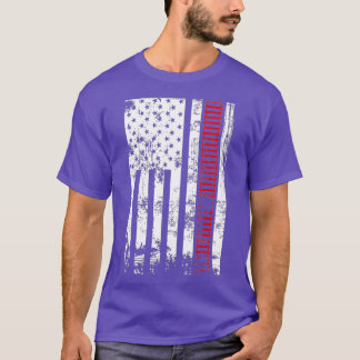 鉄道ウォッチャー動揺してアメリカ国旗 Tシャツ