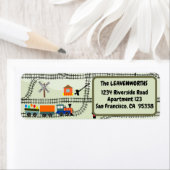 鉄道キッズトレイン&トラック差出人住所ラベル ラベル (インサイチュ)