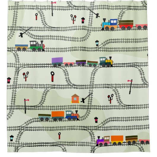 鉄道キッズトレイン&トラック シャワーカーテン (正面)