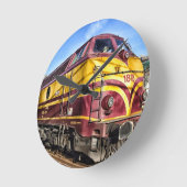 鉄道ギフト列車の気動車 ラウンド壁時計 (傾斜)